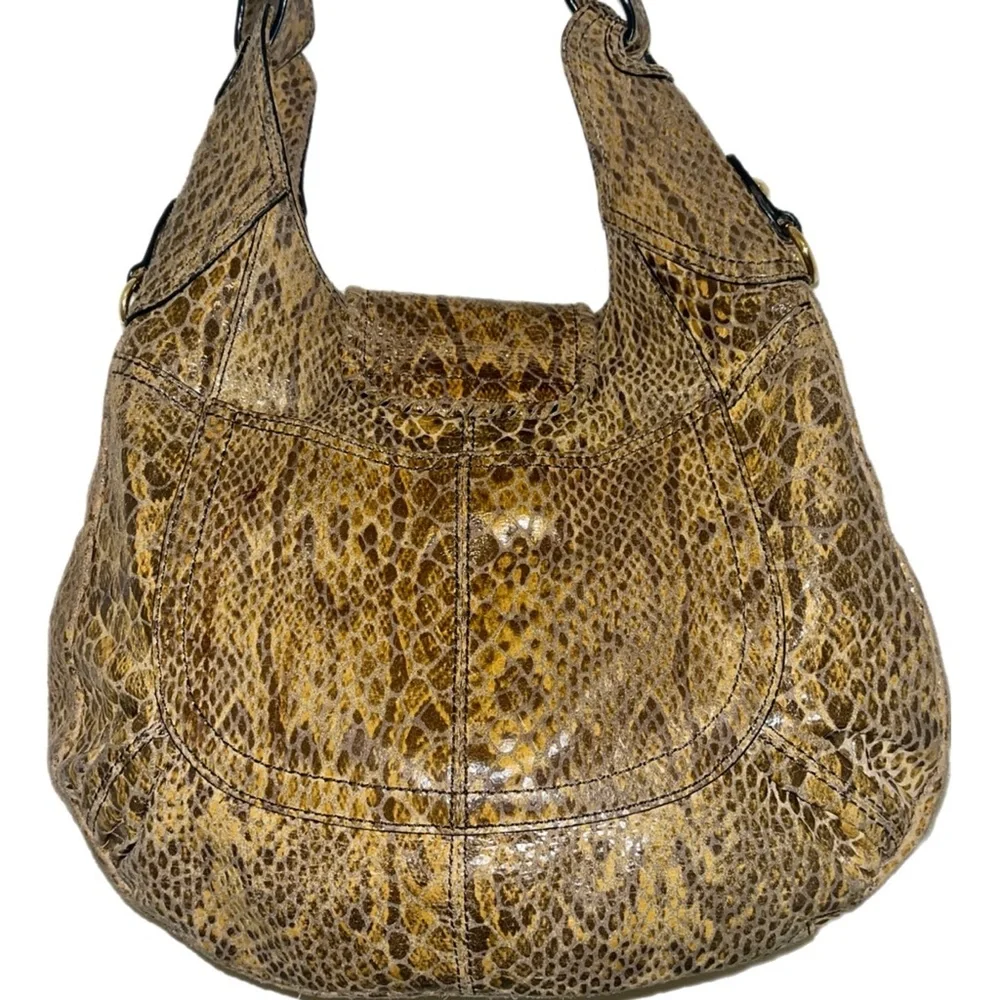 OR by OrYANY Genuine Anaconda Snake Tassel Brown Hobo Bag